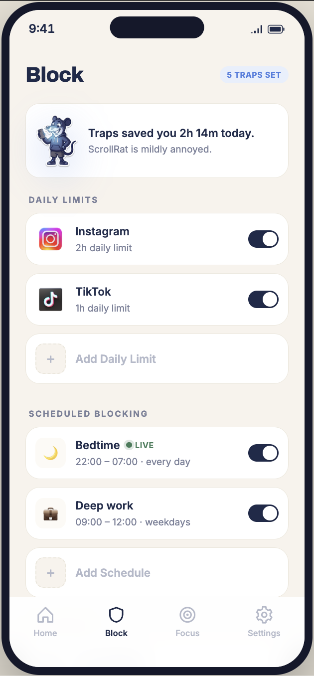 Block — traps